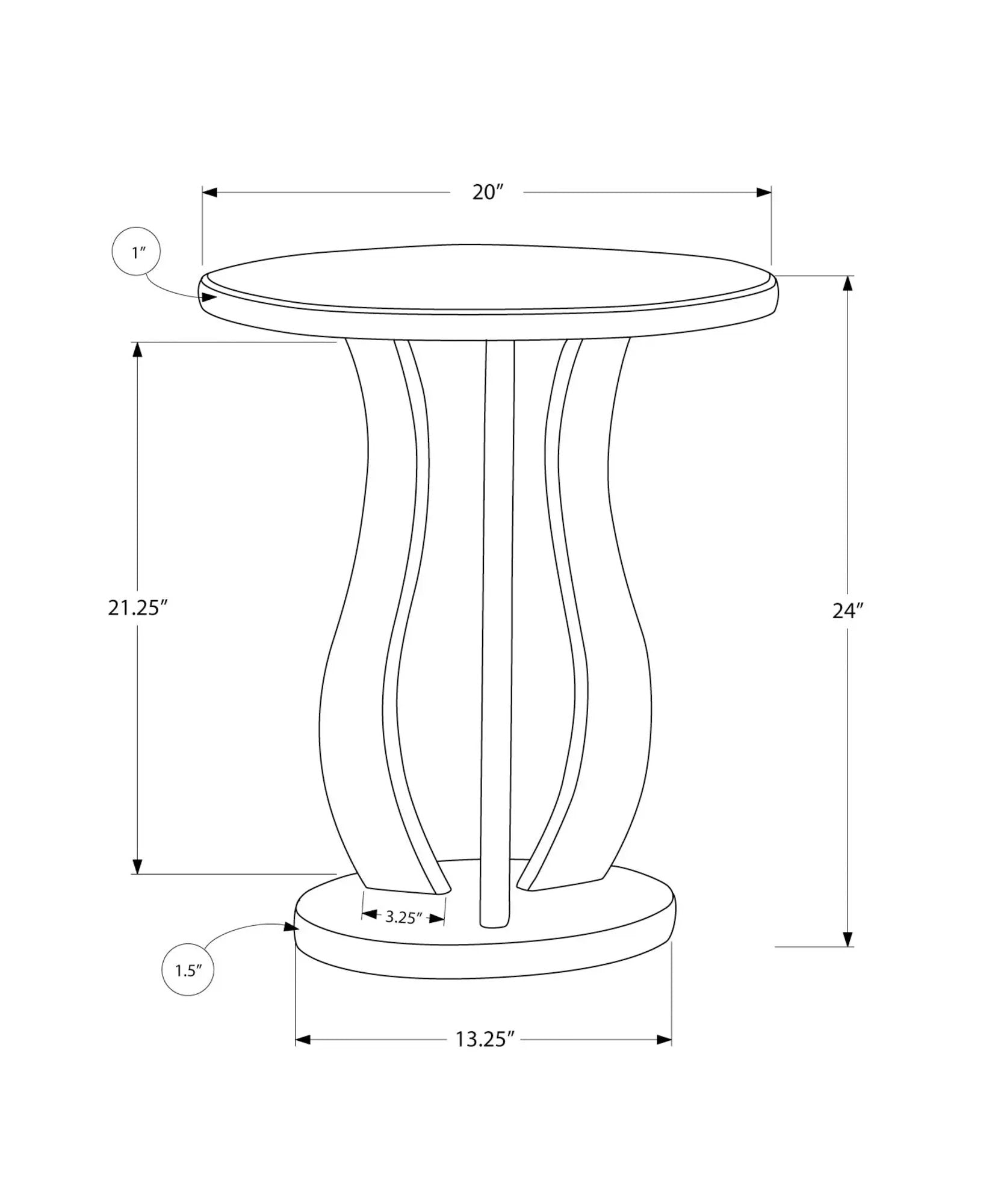 Accent Table, Side Mirror, Transitional - Silver by Unique Piece Furniture