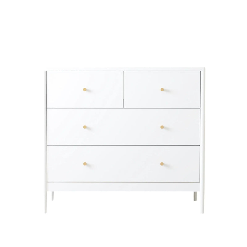 4 Drawer Kids Dresser With Antique Brass Pulls - White by Unique Piece Furniture