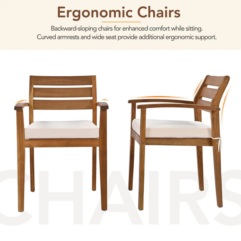 GO Outdoor Wood Dining Set For 7-8 Persons by HouseOfZazla