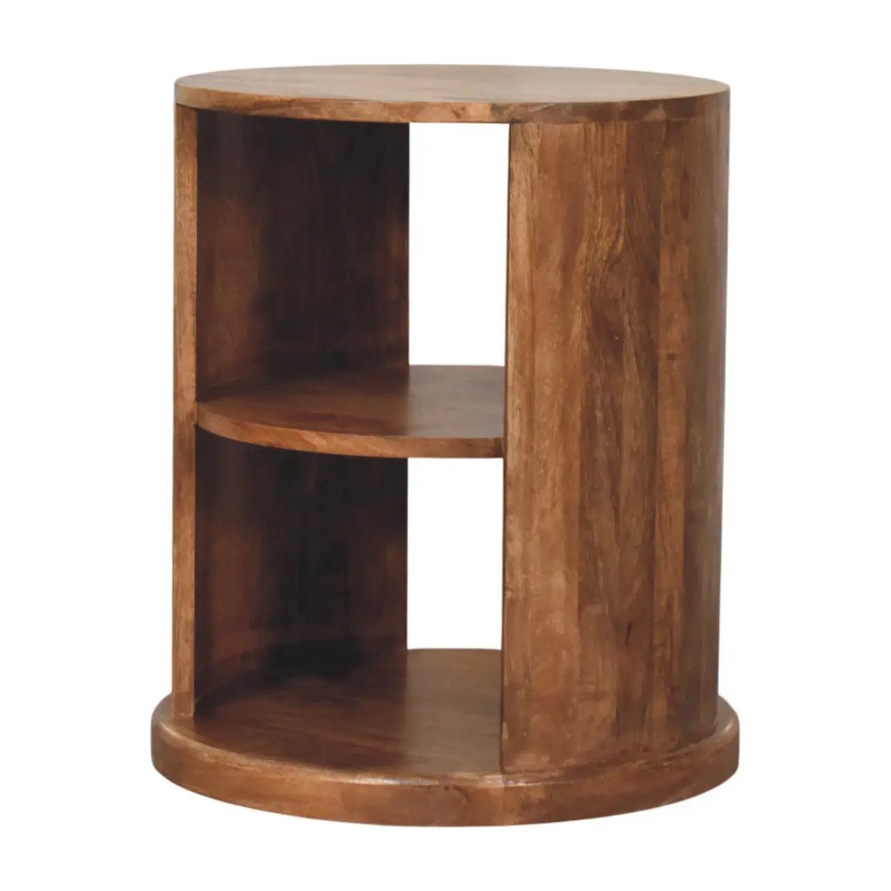 Solid Wood Ventura Open Round Side Table by HouseOfZazla