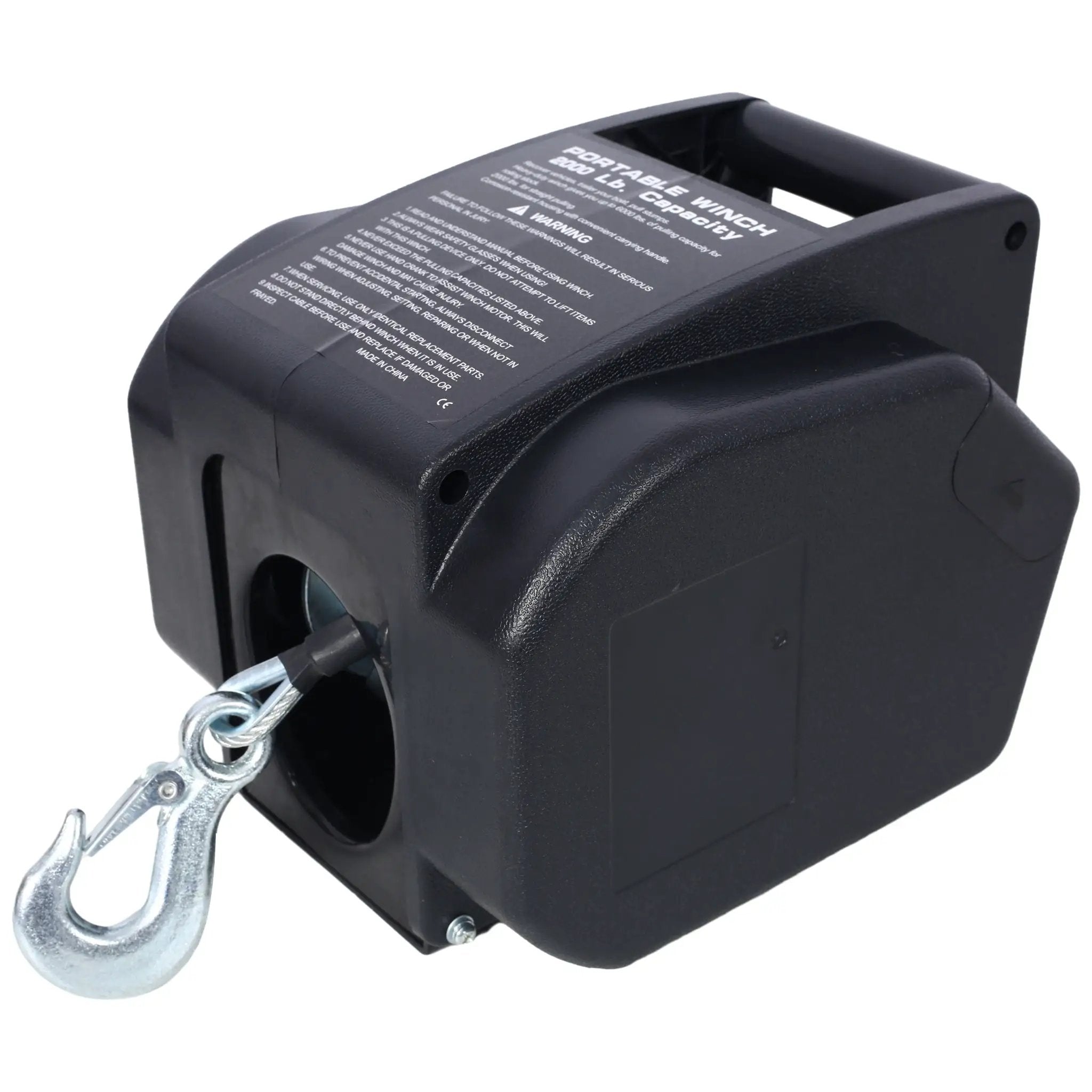 Reversible Electric Trailer Winch For Boats Up To 5000 Lbs With Galvanized Wire Rope And Casing - Black by HouseOfZazla