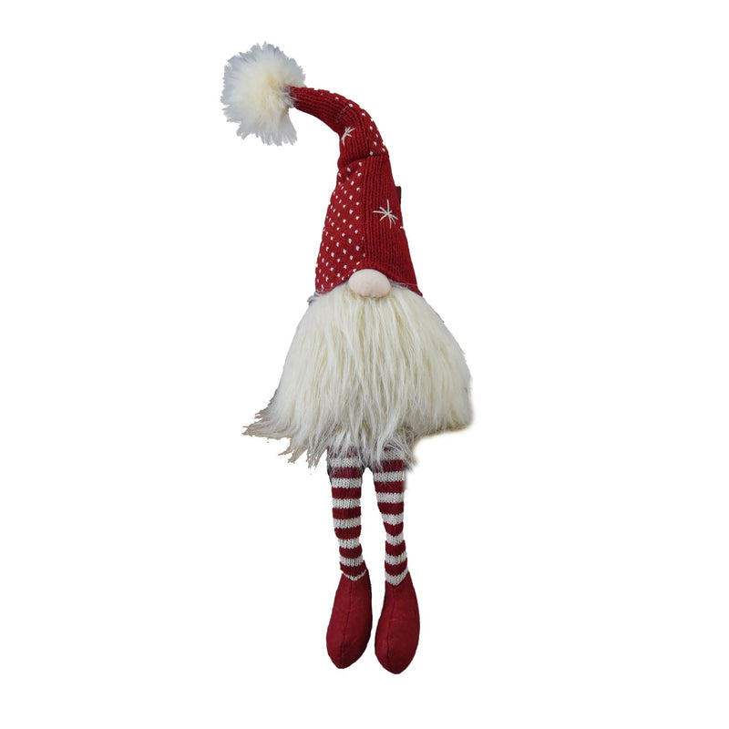 Christmas Gnomes Decorations Set of 2 with Fluffy Beards - White / Red, photo 6 of 10