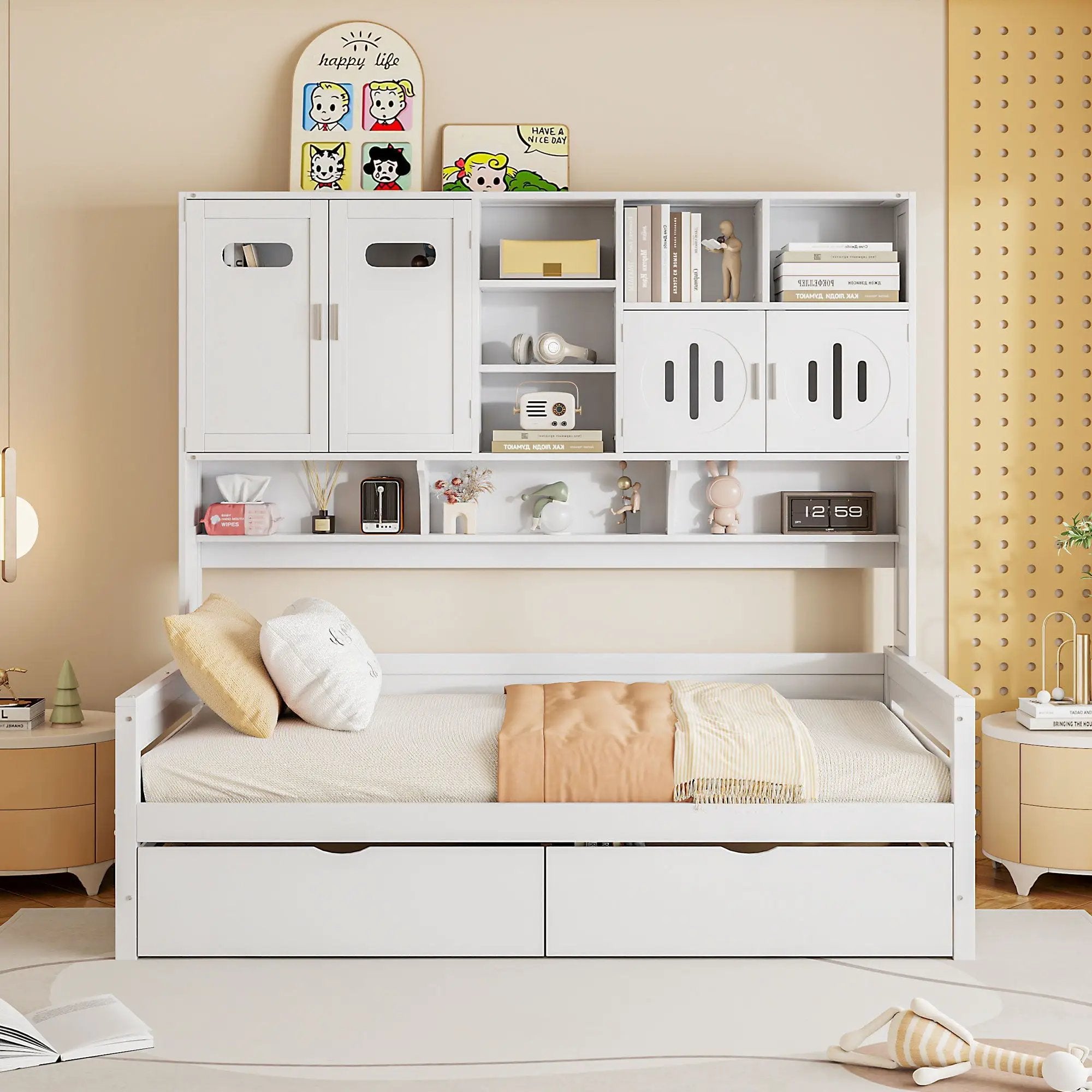 Daybed With All-In-One Cabinet And Shelf by Unique Piece Furniture