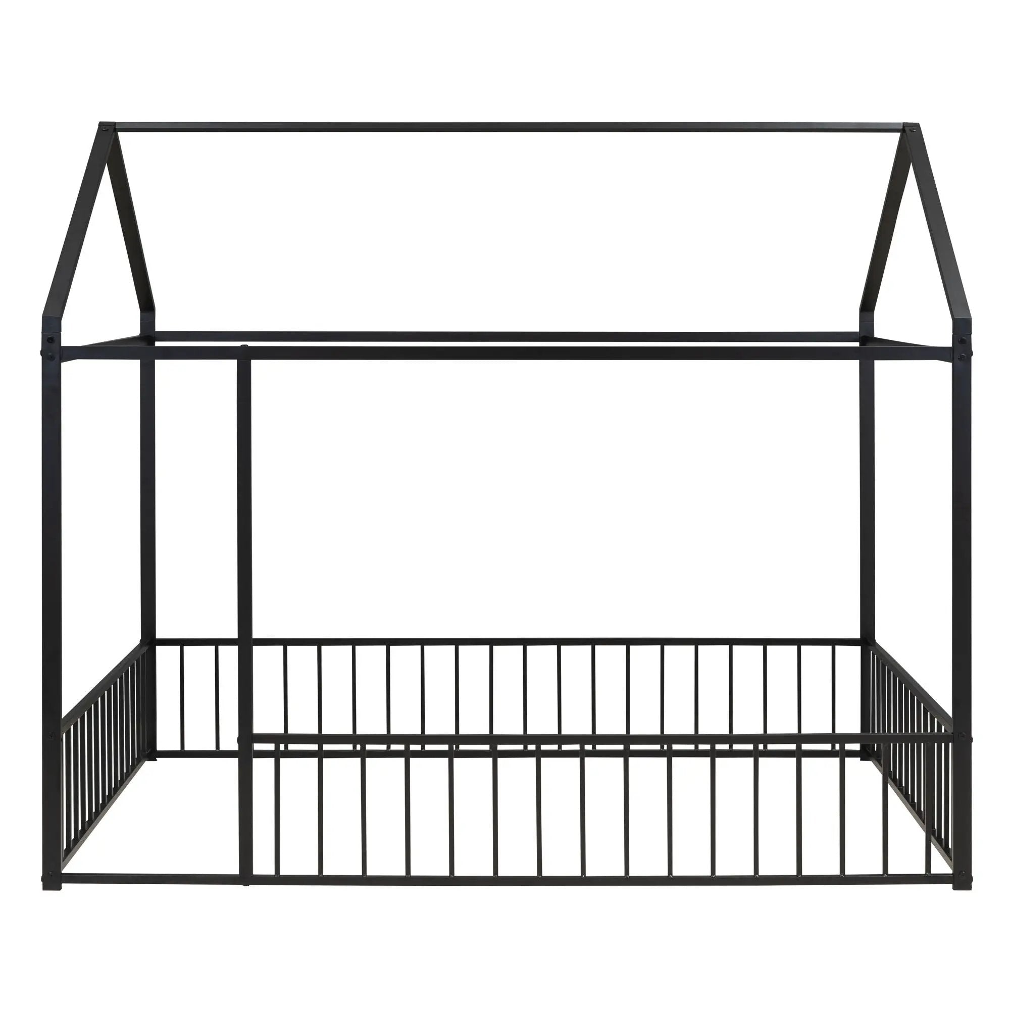 Metal Bed House Bed Frame With Fence by Unique Piece Furniture