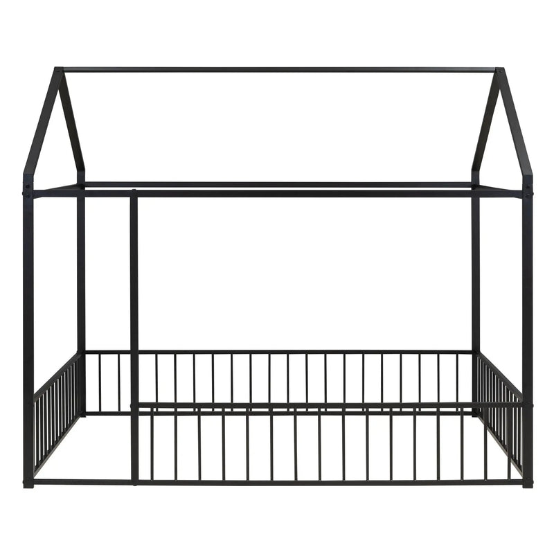 Metal Bed House Bed Frame With Fence by Unique Piece Furniture