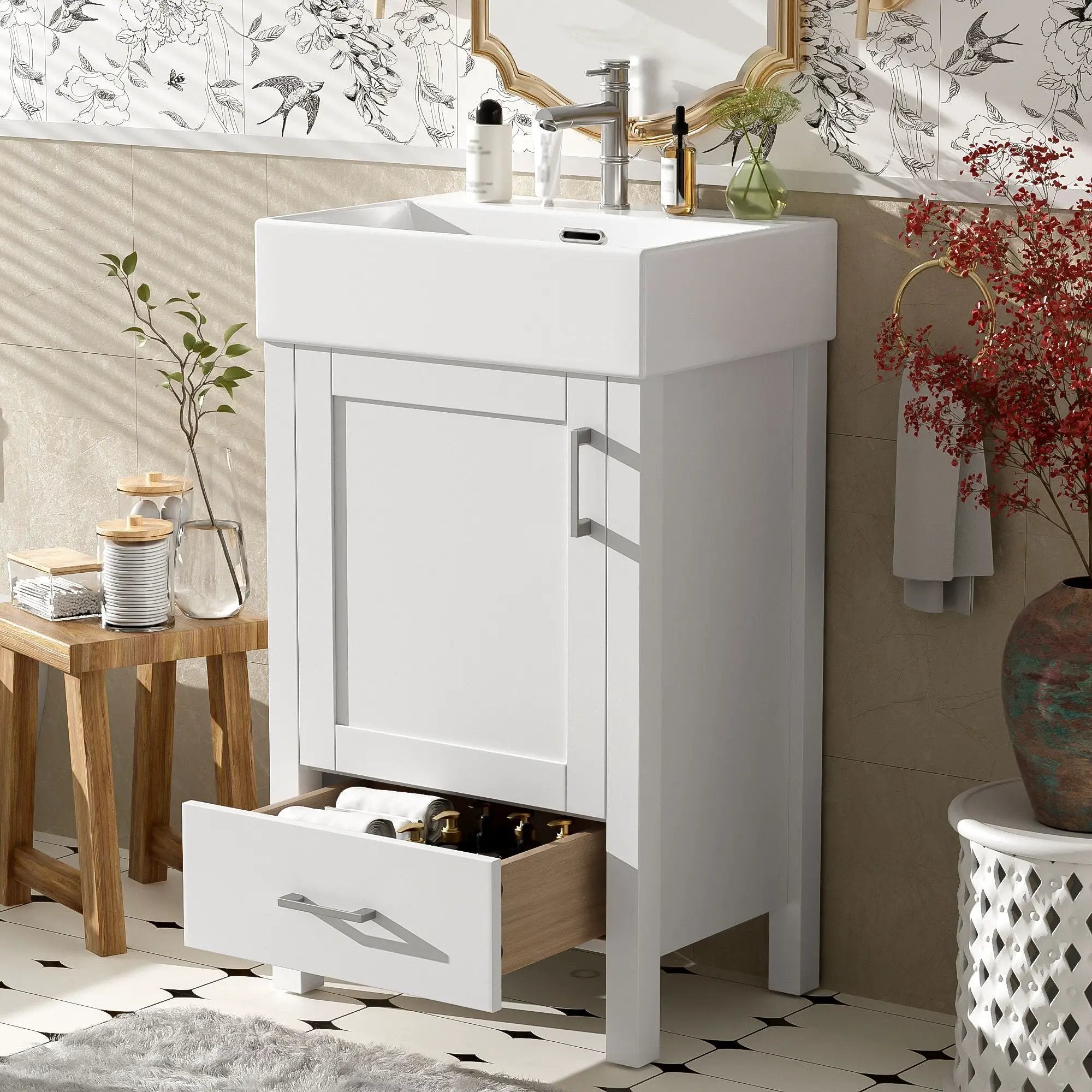Bathroom Vanity With Sink, Frame And Drawer by Unique Piece Furniture