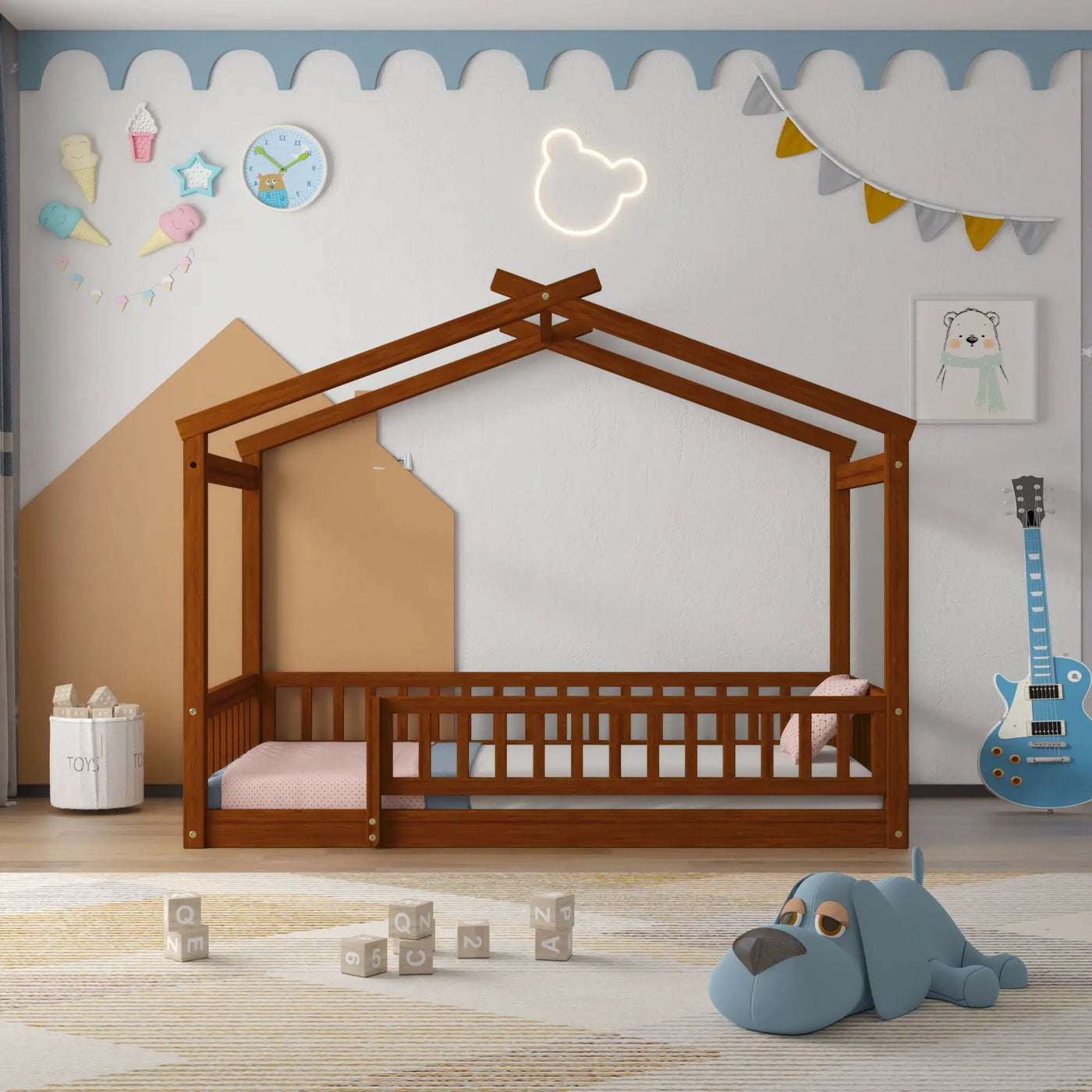Bed House Bed Frame With Fence by Unique Piece Furniture