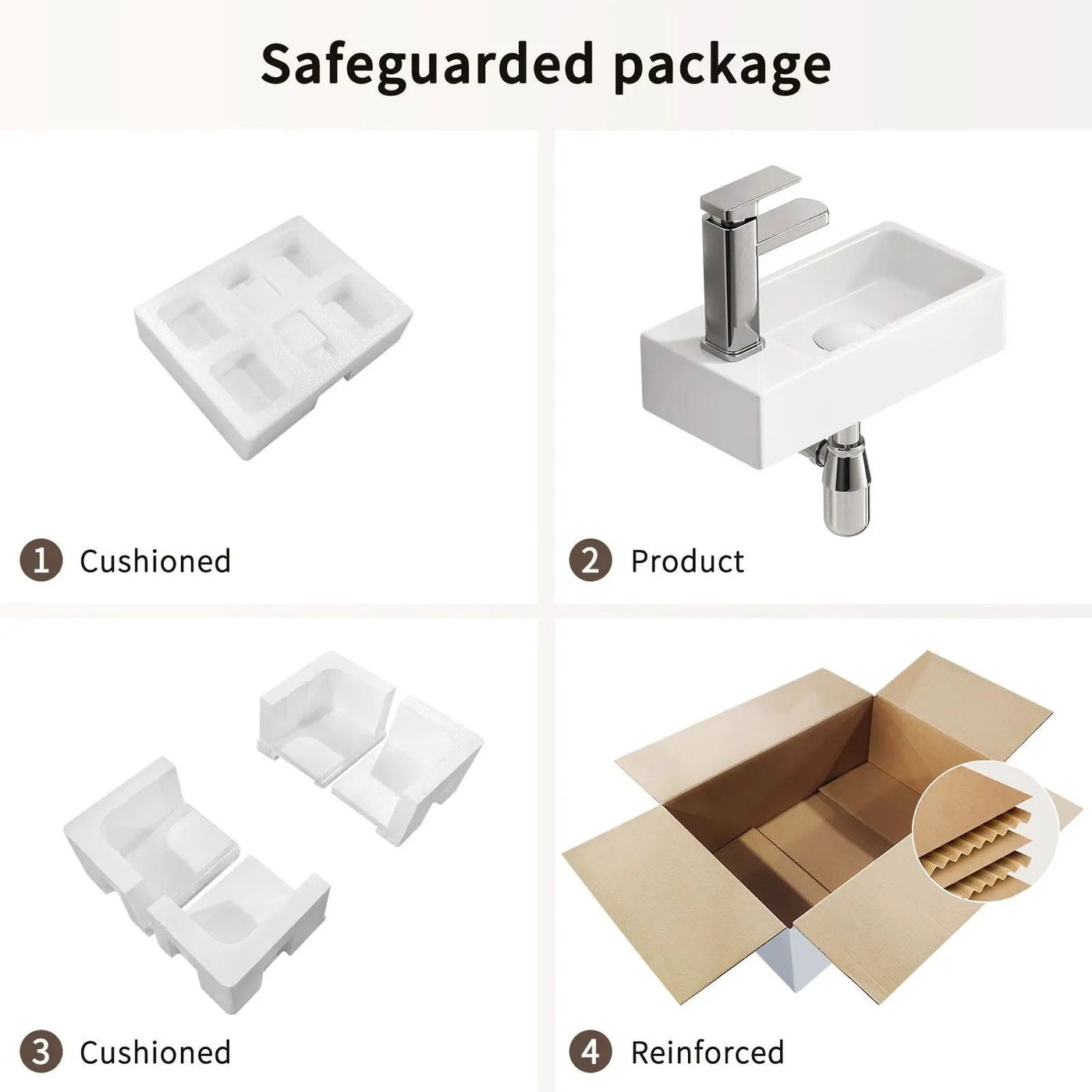 Wall Mounted Bathroom Sink With Faucet And Drain by HouseOfZazla