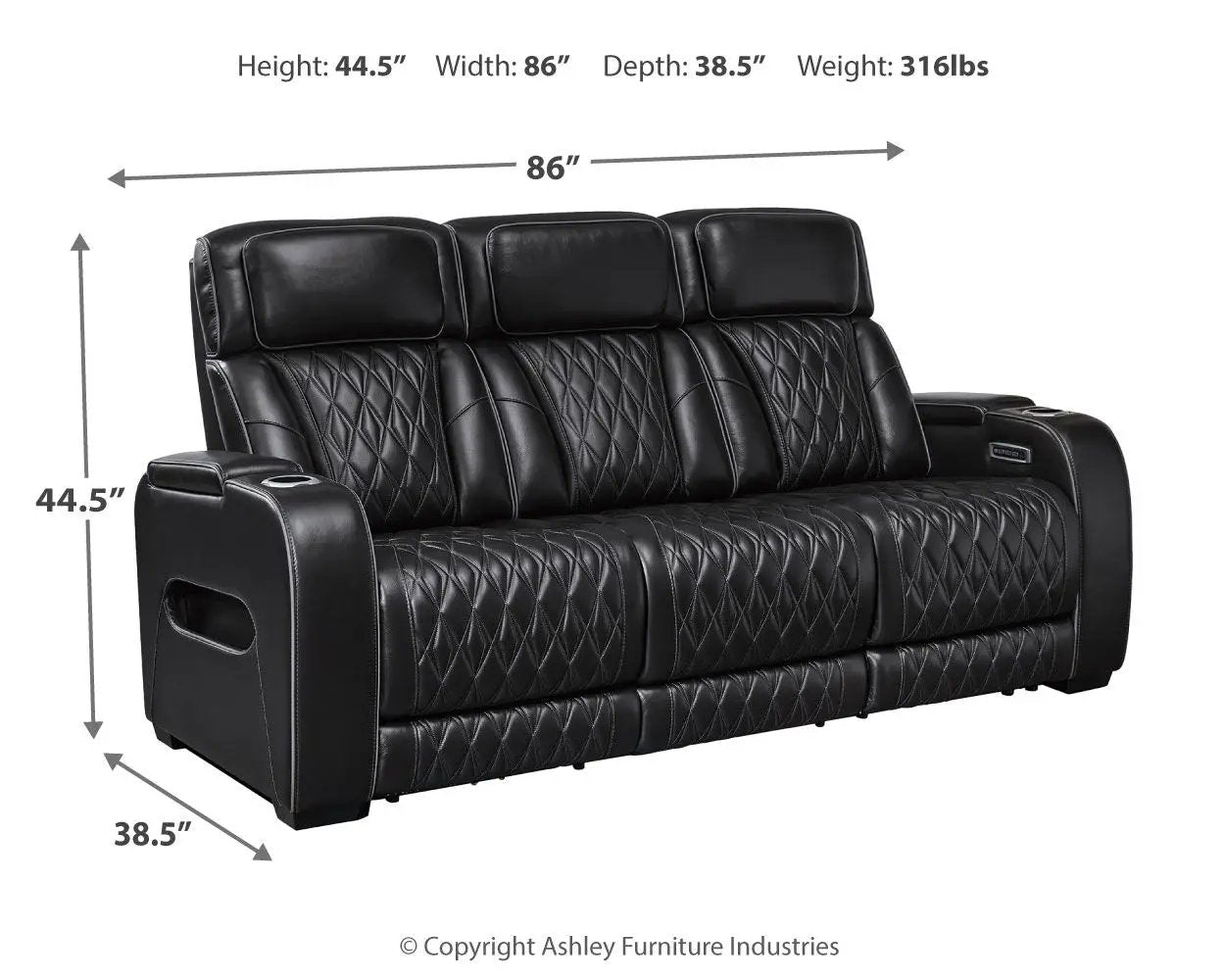Boyington - Power Reclining Sofa With Adj Headrest by Unique Piece Furniture