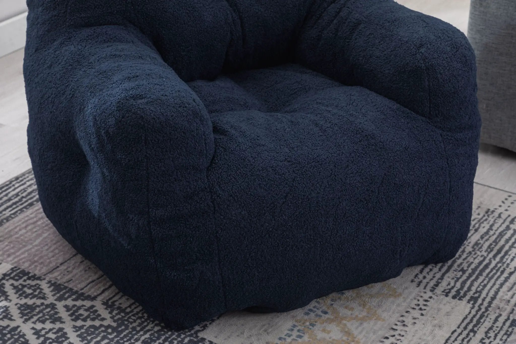 Soft Teddy Fabric Tufted Foam Bean Bag Chair With Teddy Fabric by Unique Piece Furniture