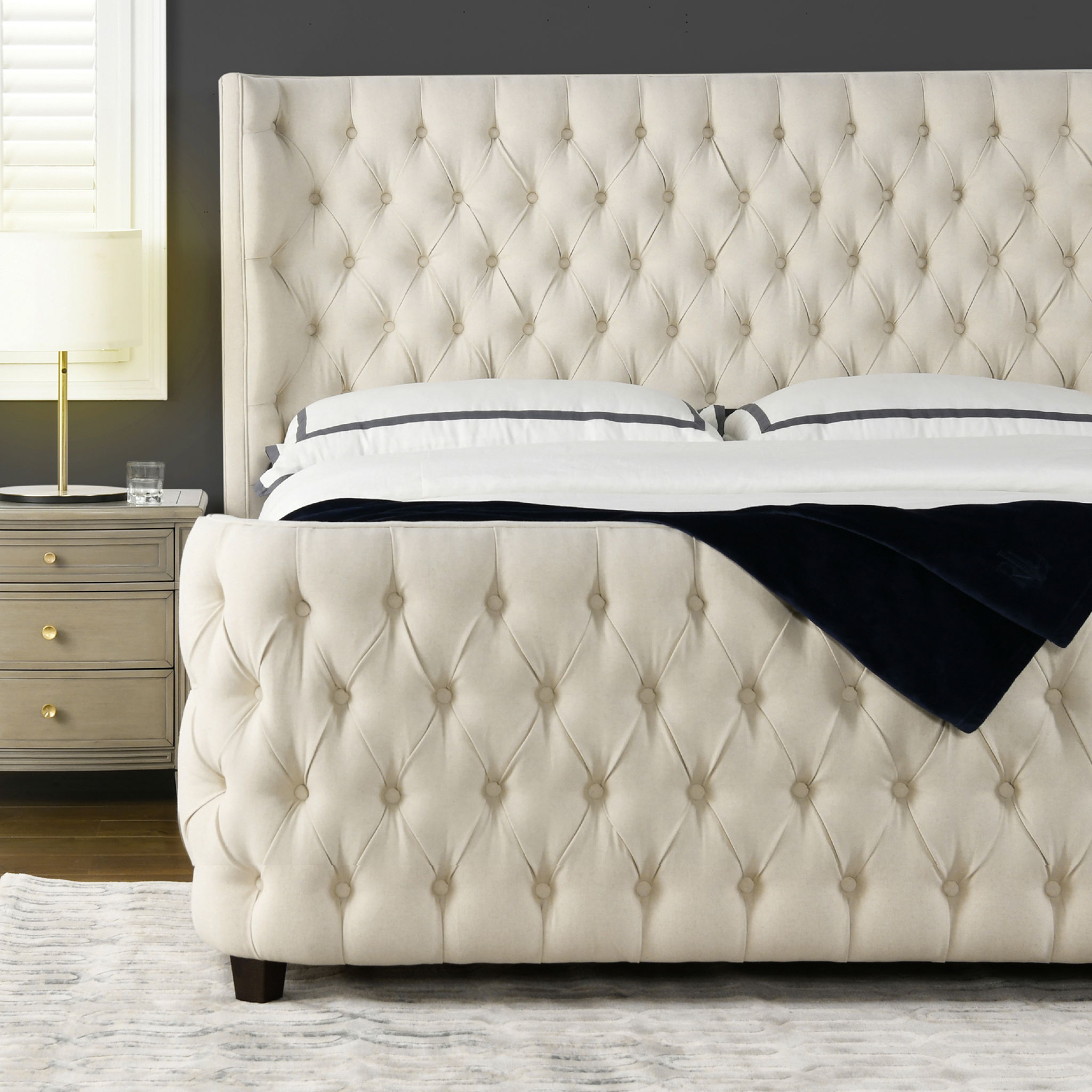 Brooklyn - Tufted Panel Bed Headboard And Footboard Set by HouseOfZazla