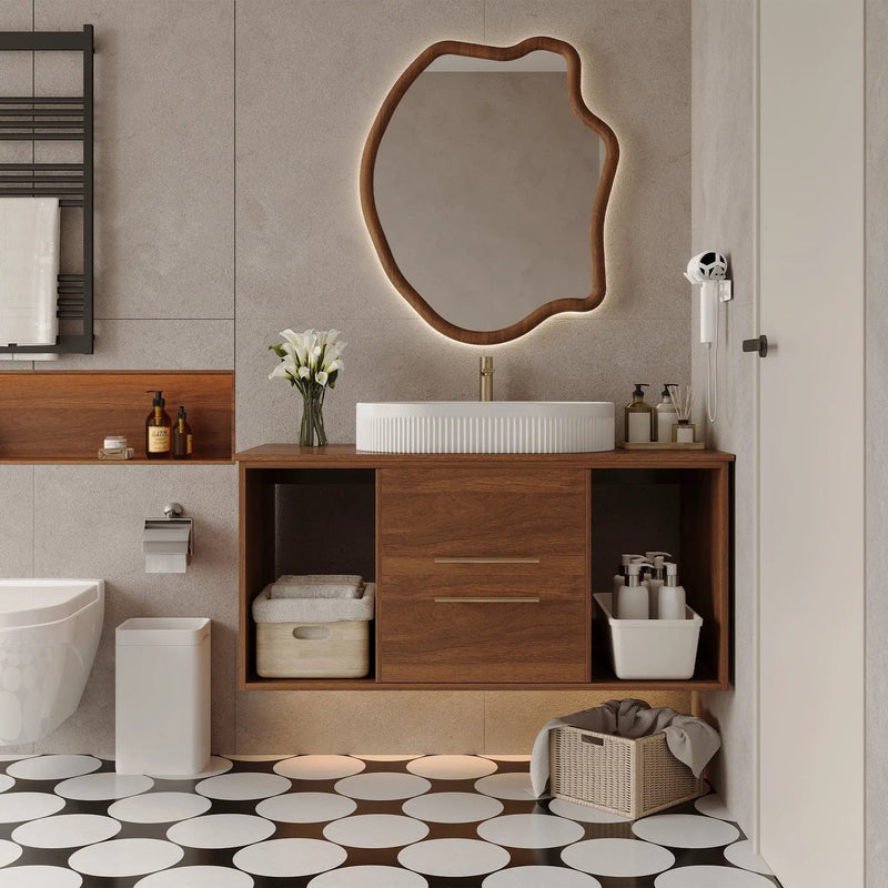 Wall-Mounted Bathroom Vanity with Ceramic Sink by HouseOfZazla