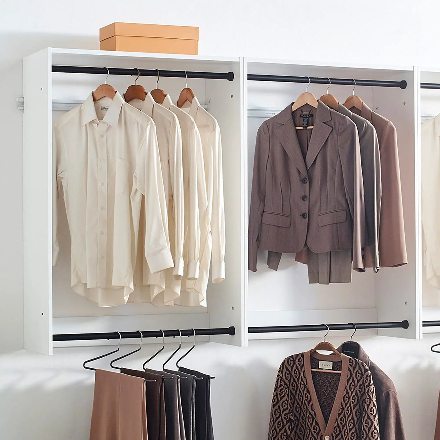 Devi - Wall Mounted Wood Closet System, Modular Units by HouseOfZazla