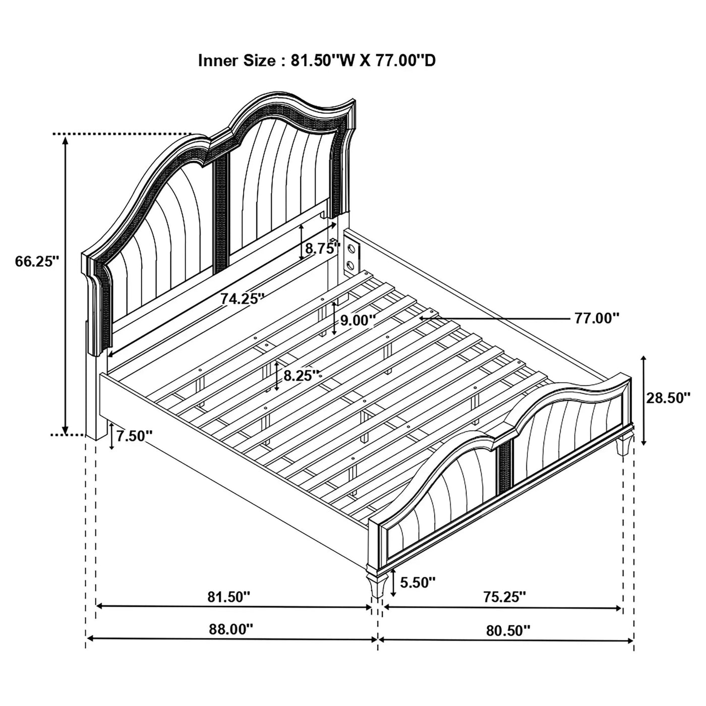 Katerina - Platform Bed With LED Light by HouseOfZazla