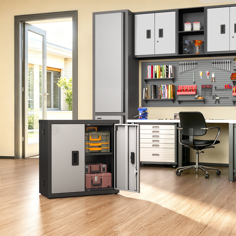 Metal Tool Garage Storage Cabinet with 2 Doors and Lock by HouseOfZazla