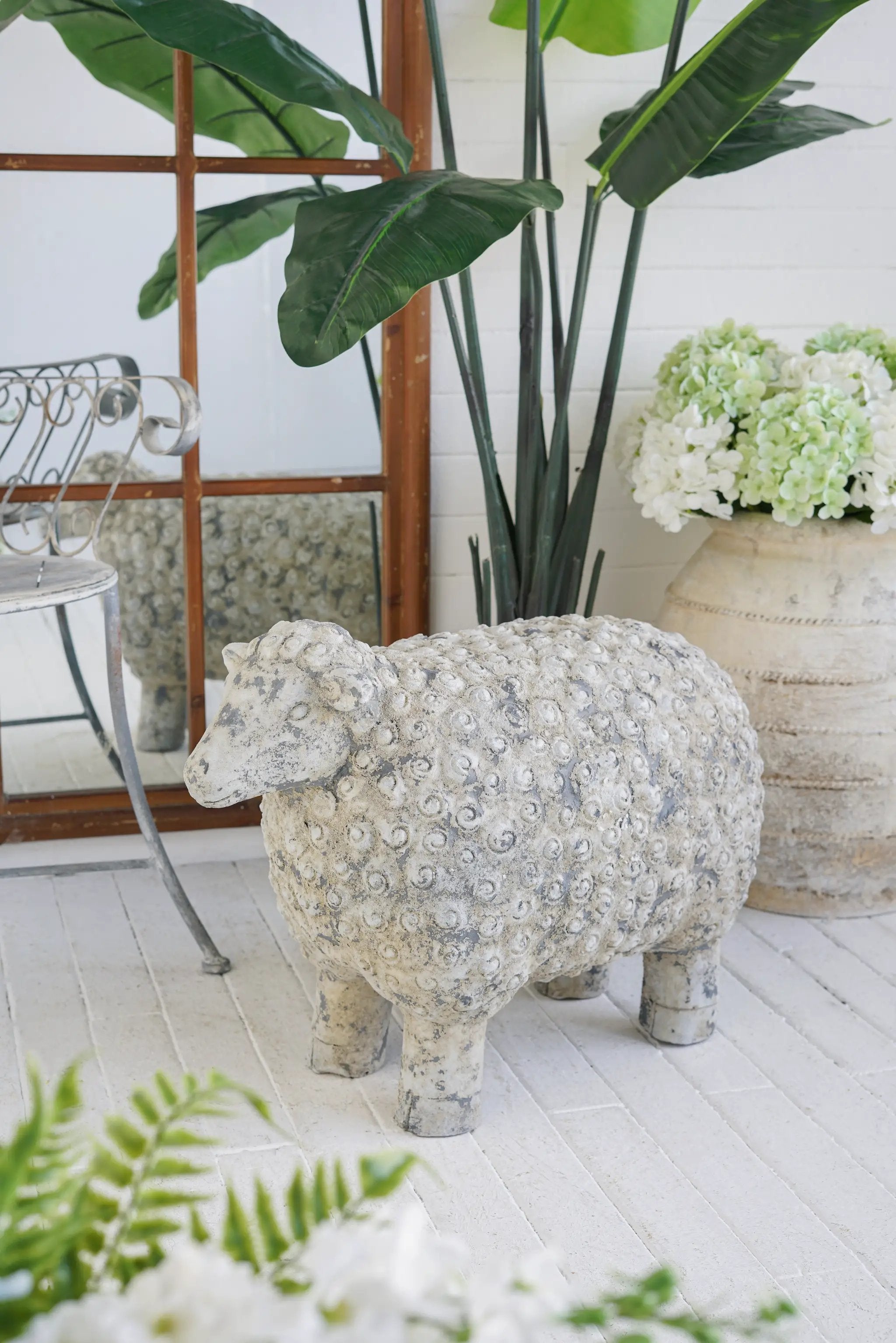 25.5x13x18" Magnesium Sheep Figurine with Weathered Finish by HouseOfZazla