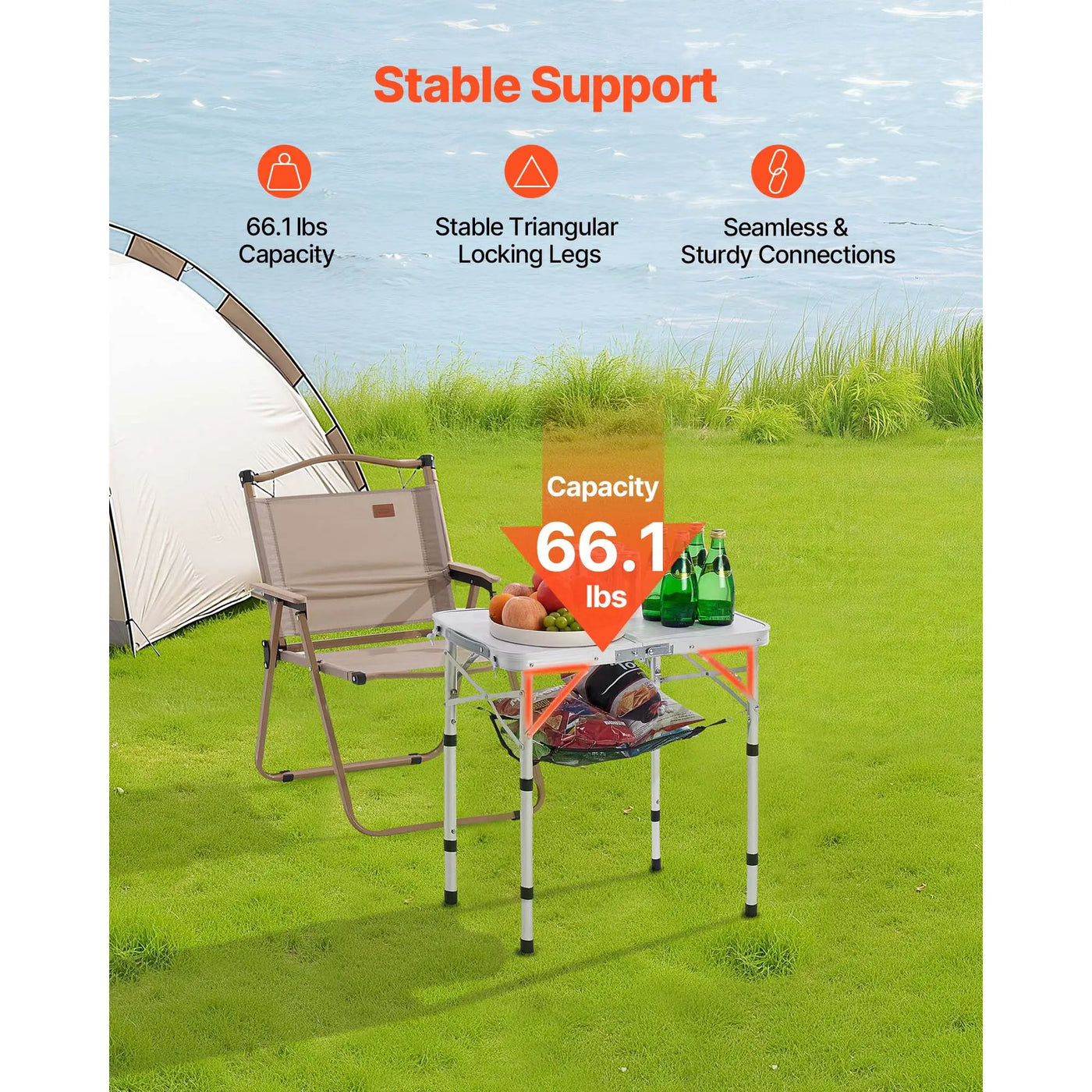 2ft Folding Portable Camping Table by HouseOfZazla
