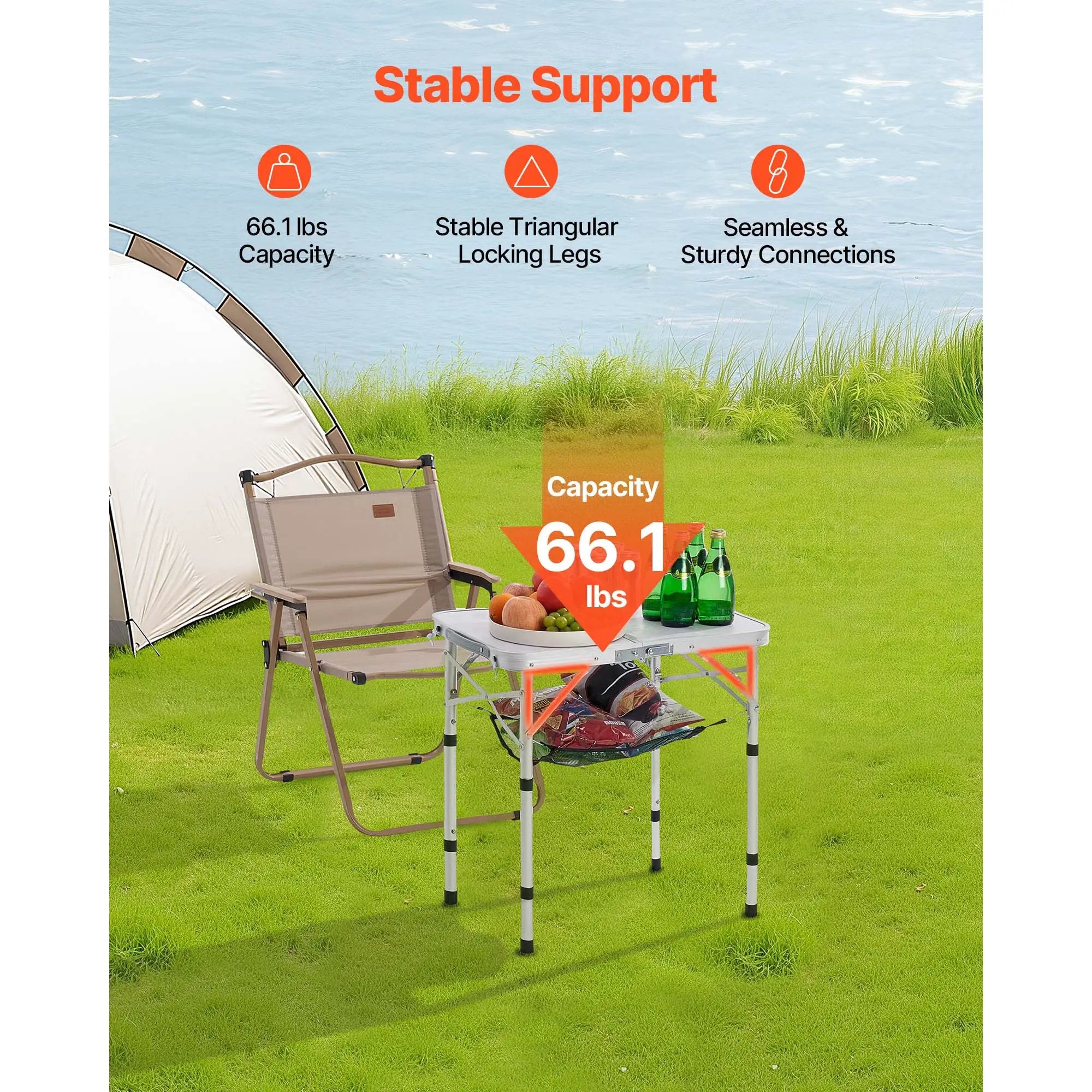 2ft Folding Portable Camping Table by HouseOfZazla