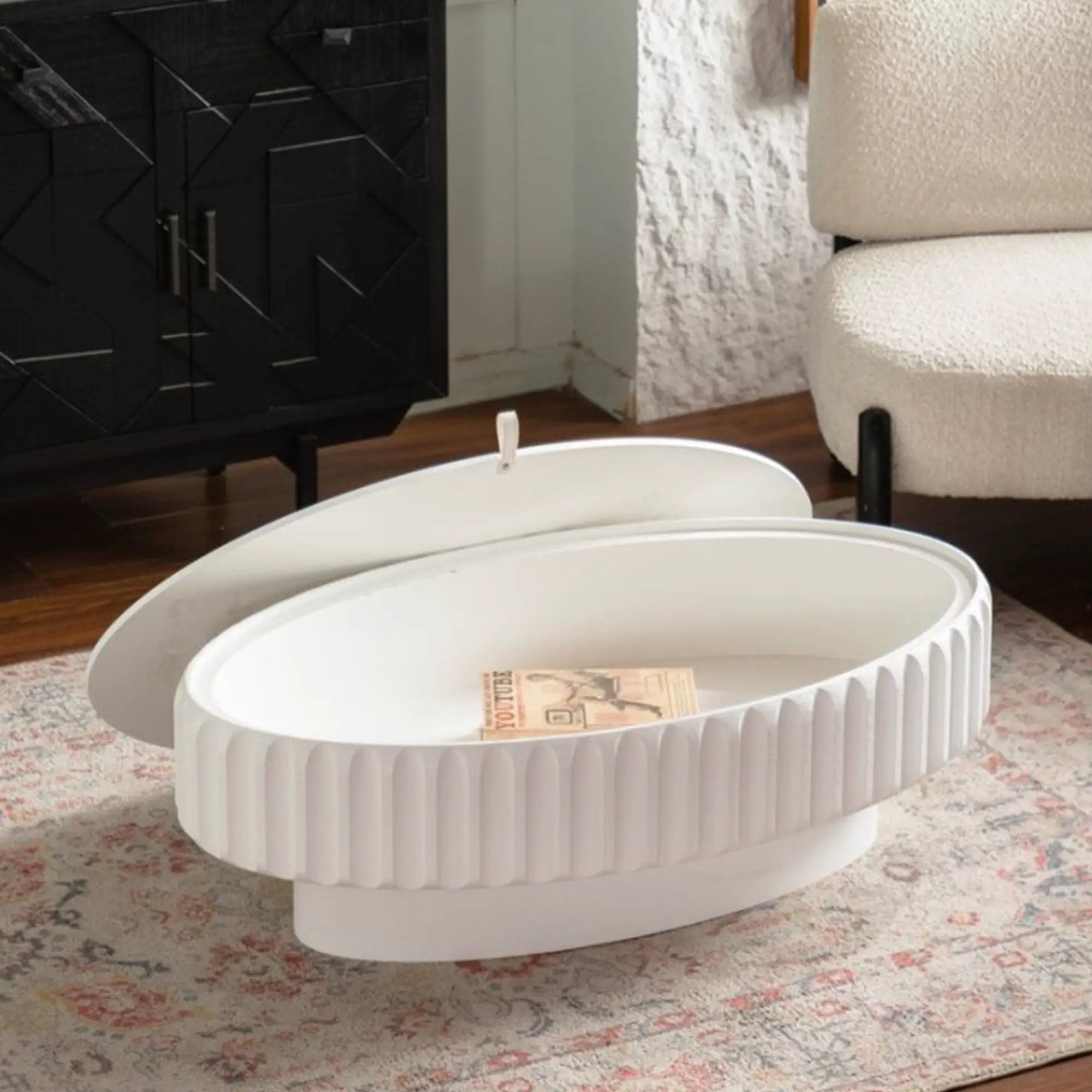 Fluted Storage Table with Lift-Off Lid by HouseOfZazla