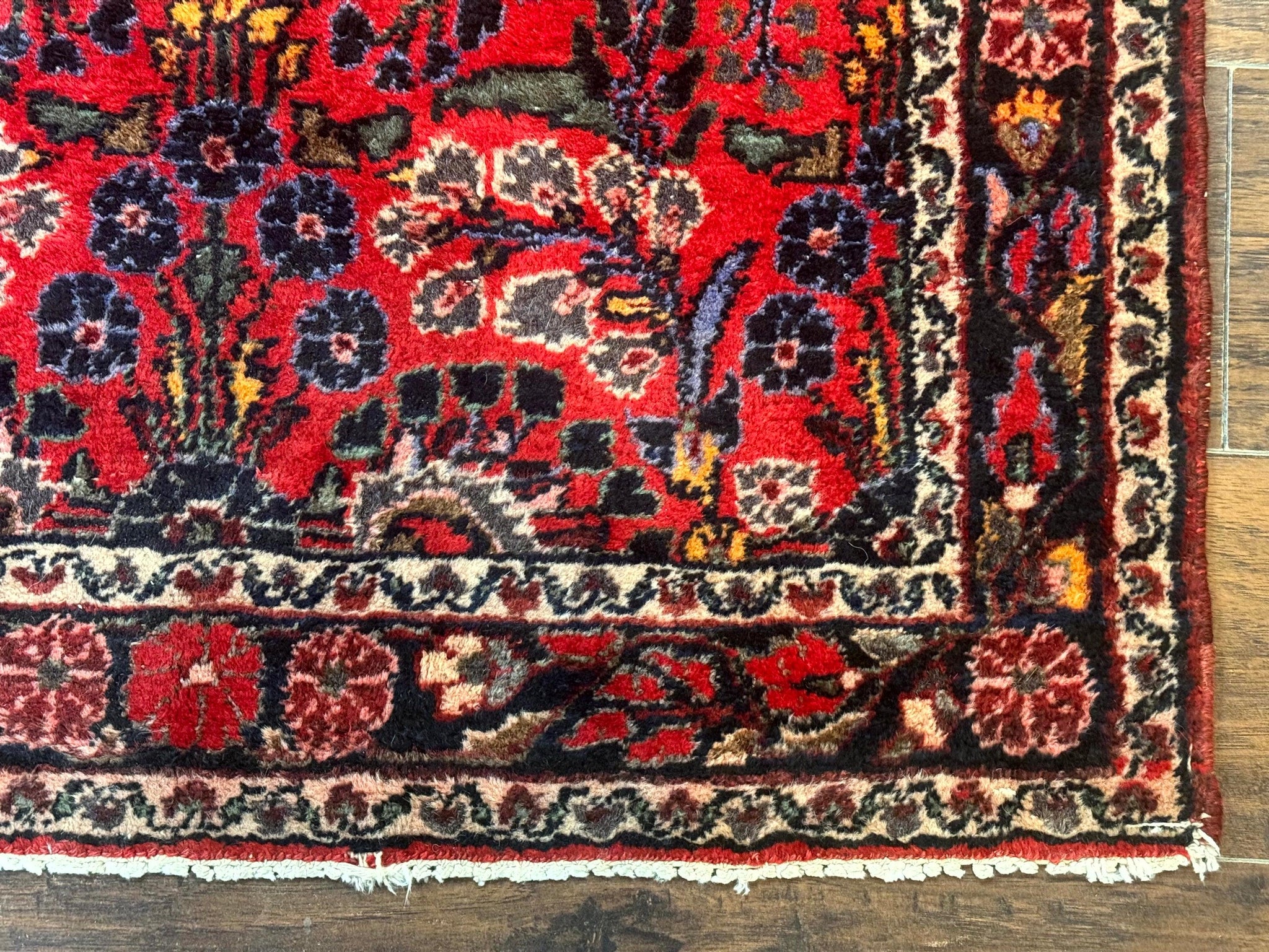 Persian Rug 3x5, Red Tribal Rug, Semi Antique, Wool Rug 3 x 5, Persian Hamadan Rug by Jewel Rugs