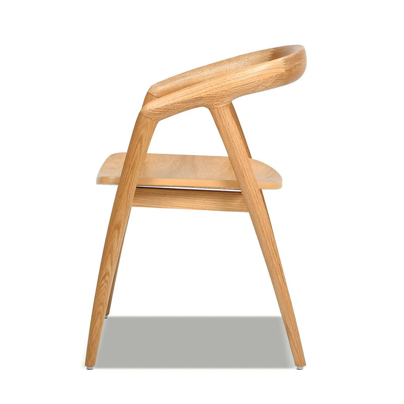 Simeon - Scandinavian Sculpted Dining Chair - Warm Natural Brown by HouseOfZazla