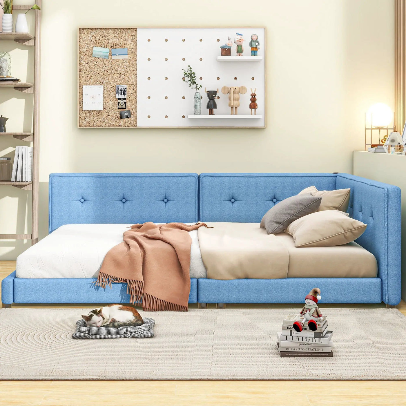 Modern Upholstered Platform Bed With USB Ports And LED Belt by HouseOfZazla