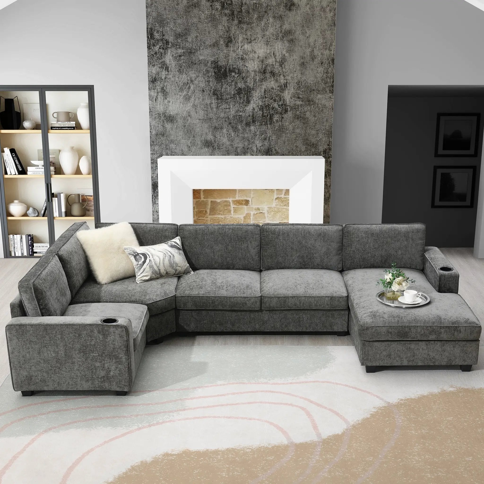 117.5" U-Shaped Sectional Sofa by HouseOfZazla