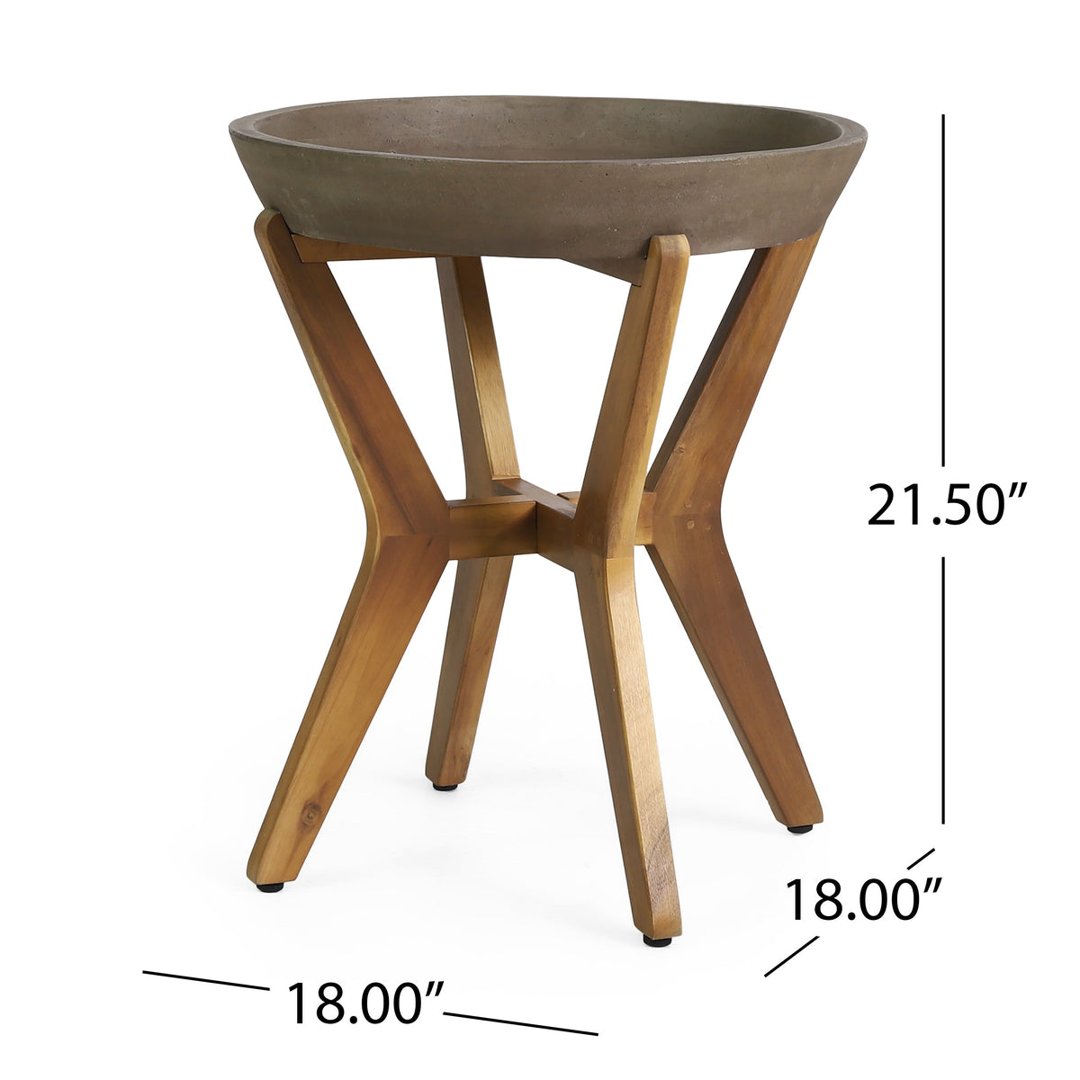 Yukon Side Table with Lightweight Concrete Top - Gray, photo 4 of 10