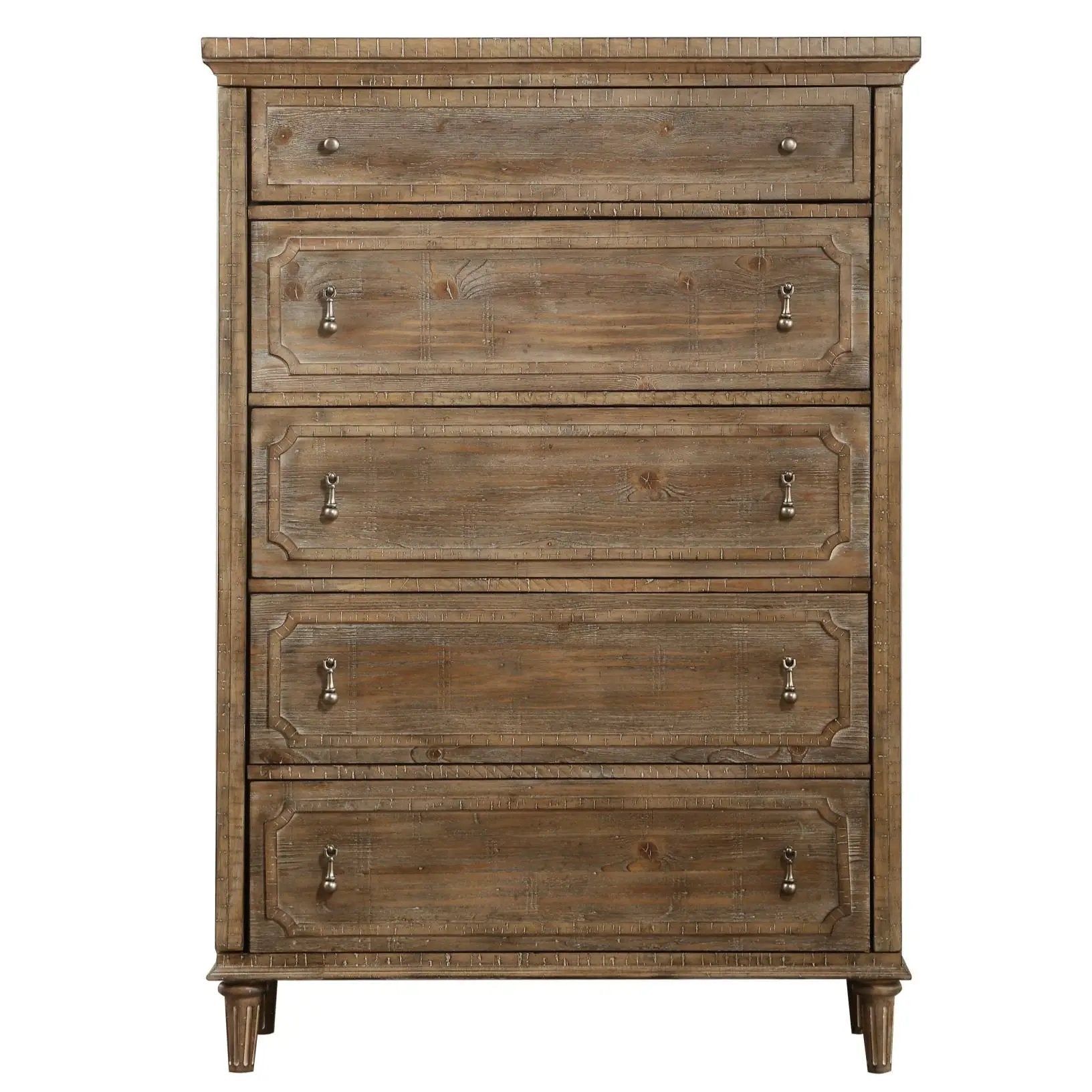 5 Drawer Chest With Construction - Taupe by HouseOfZazla