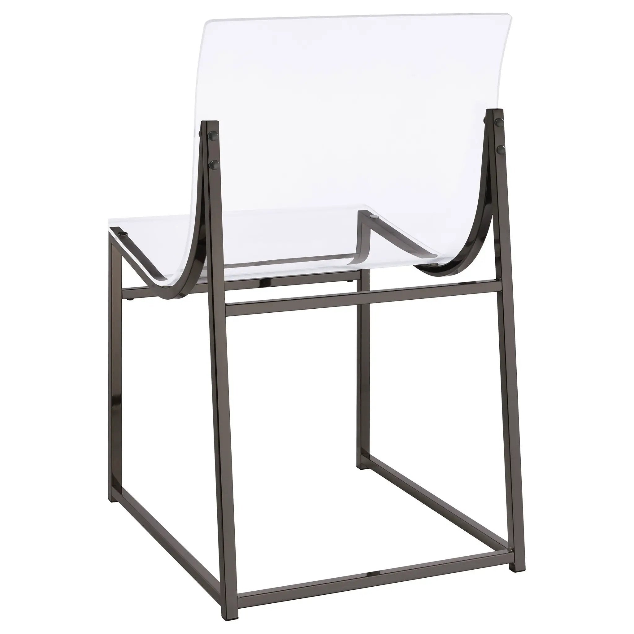 Adino Acrylic Dining Side Chair Black Nickel (Set of 2) by Unique Piece Furniture