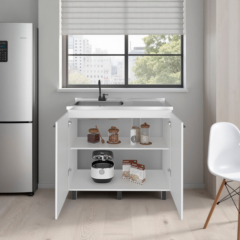 Gold Utility Sink Cabinet with 2 Doors and 3 Shelves by HouseOfZazla