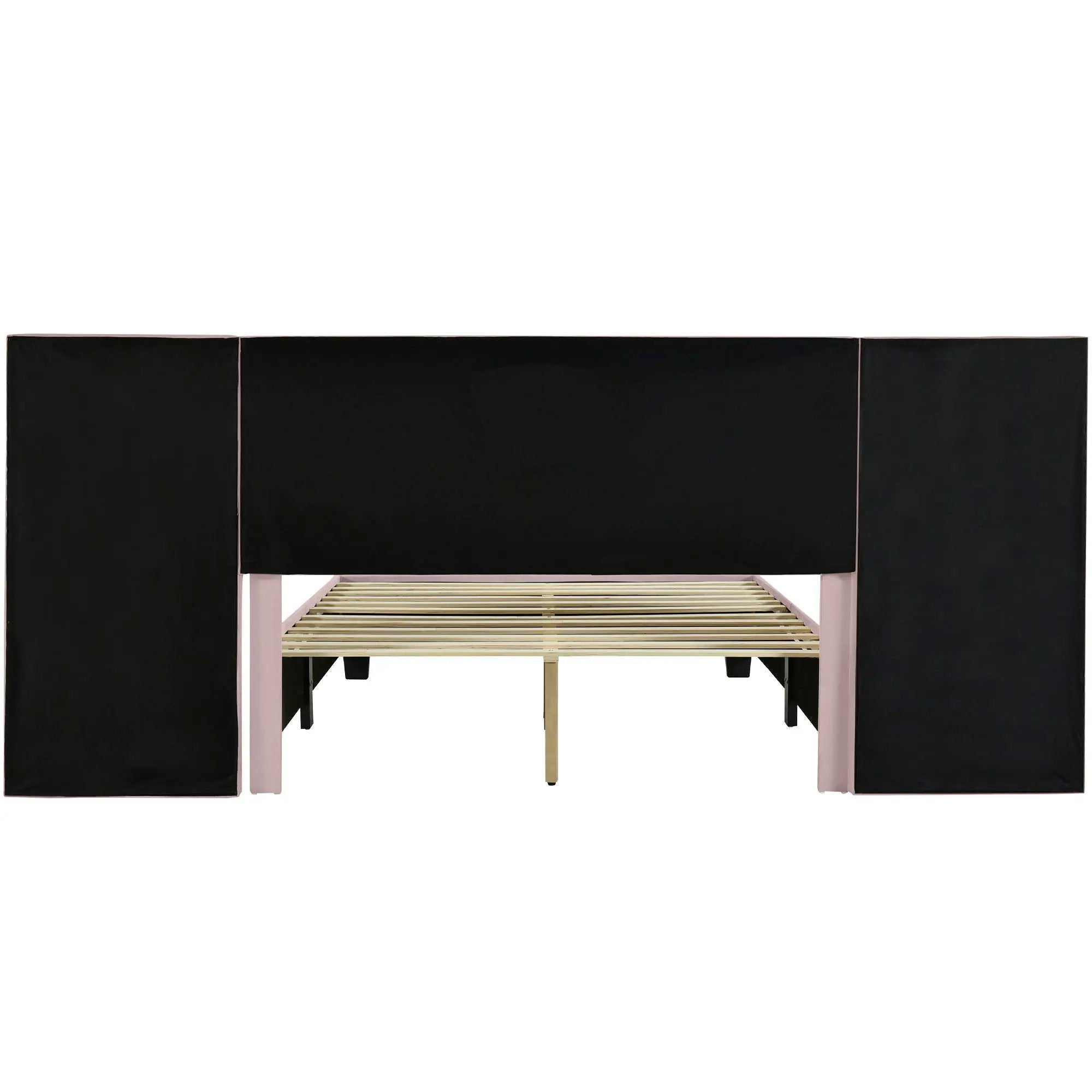 Upholstered Platform Bed With Big Headboard by Unique Piece Furniture