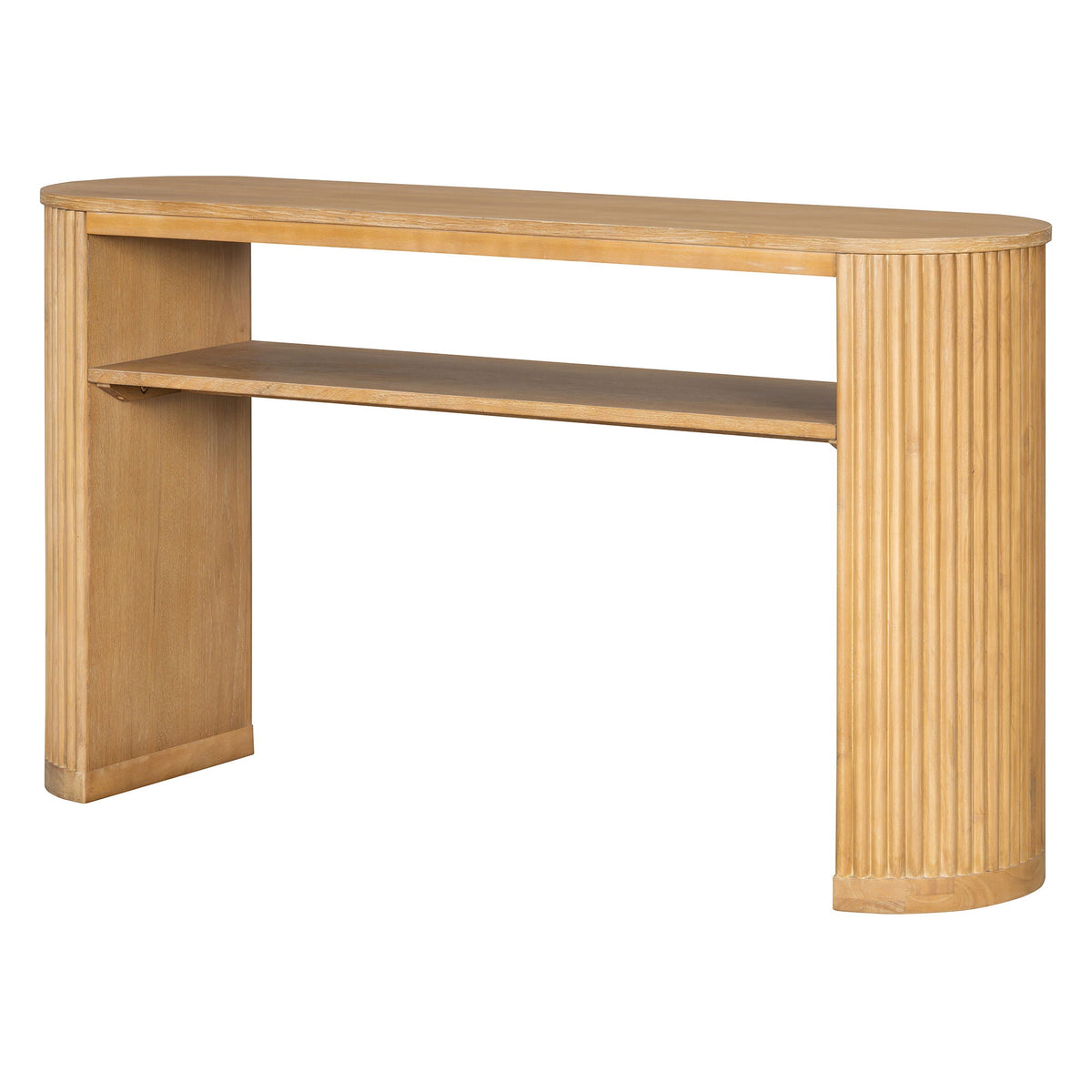 Console Table With Fluted Legs and Open Shelf - Available in Black, Light Brown, Dark Brown, photo 3 of 19