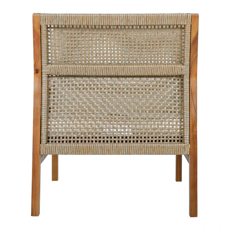 Acacia Wood Patio Furniture Club Chair with Outdoor Wicker by HouseOfZazla
