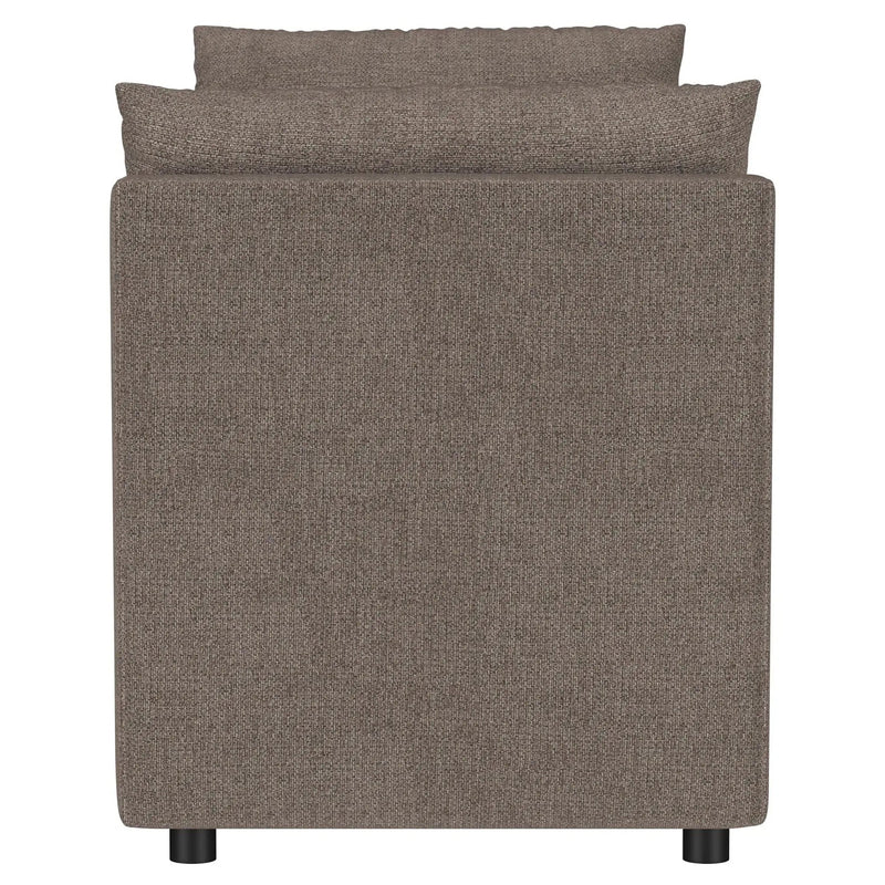Isiah - Raised Arm Accent Bench - Brown