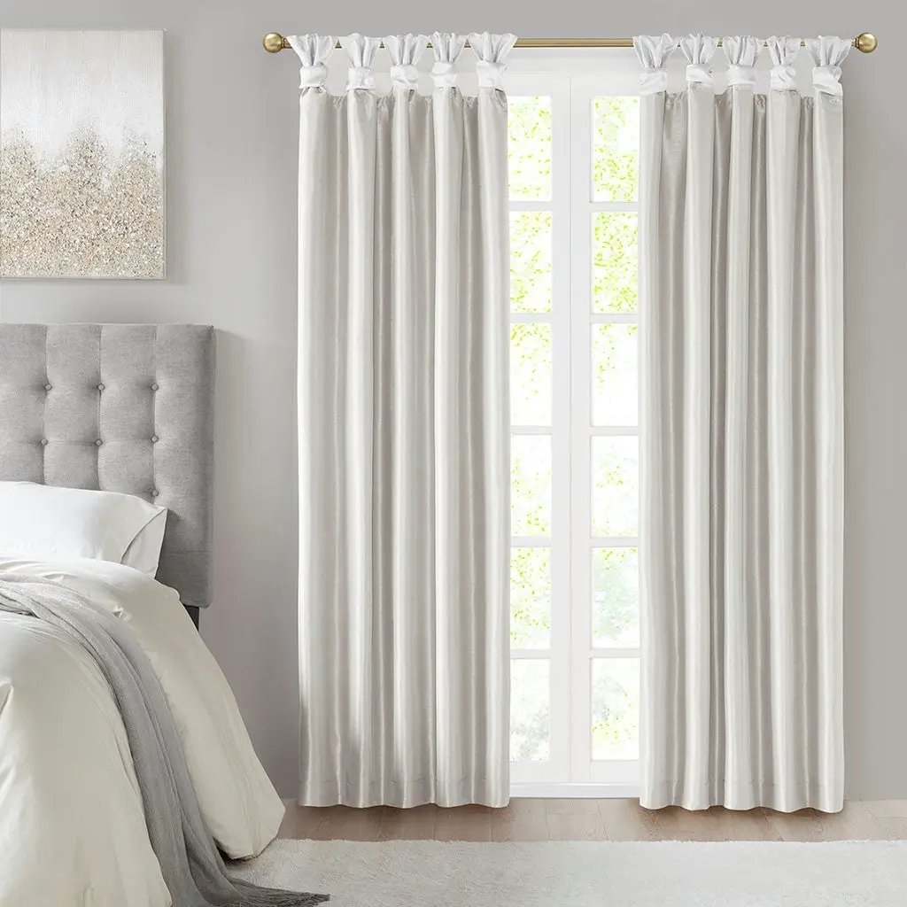 Twist Tab Total Blackout Window Curtain Panel White 50x95 by HouseOfZazla