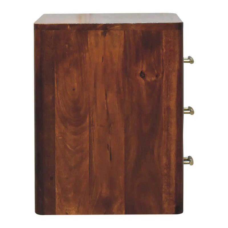 Luca Chestnut Nightstand With 3 Drawers by HouseOfZazla