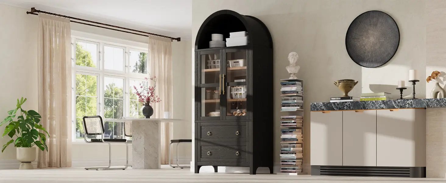 K&K 71" Tall Arched Kitchen Pantry Cabinet by HouseOfZazla