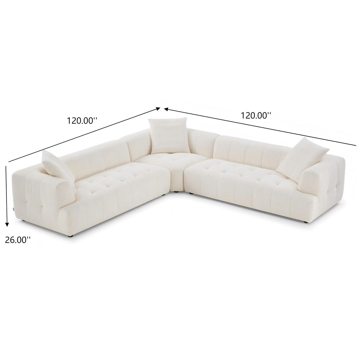 Elegant Upholstery Corner Sofa with Durable Frame - Beige, photo 9 of 12