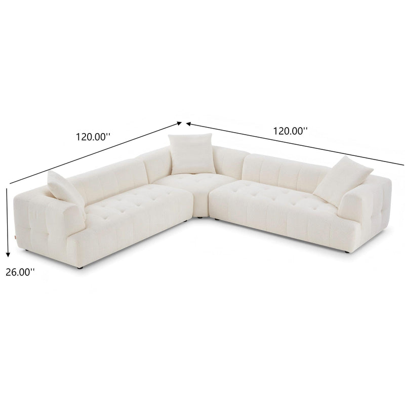 Elegant Upholstery Corner Sofa with Durable Frame - Beige, photo 9 of 12