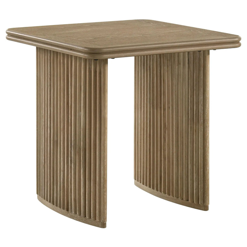 Adina 3-piece Wood Coffee Table Set Distressed Light Brown by Unique Piece Furniture