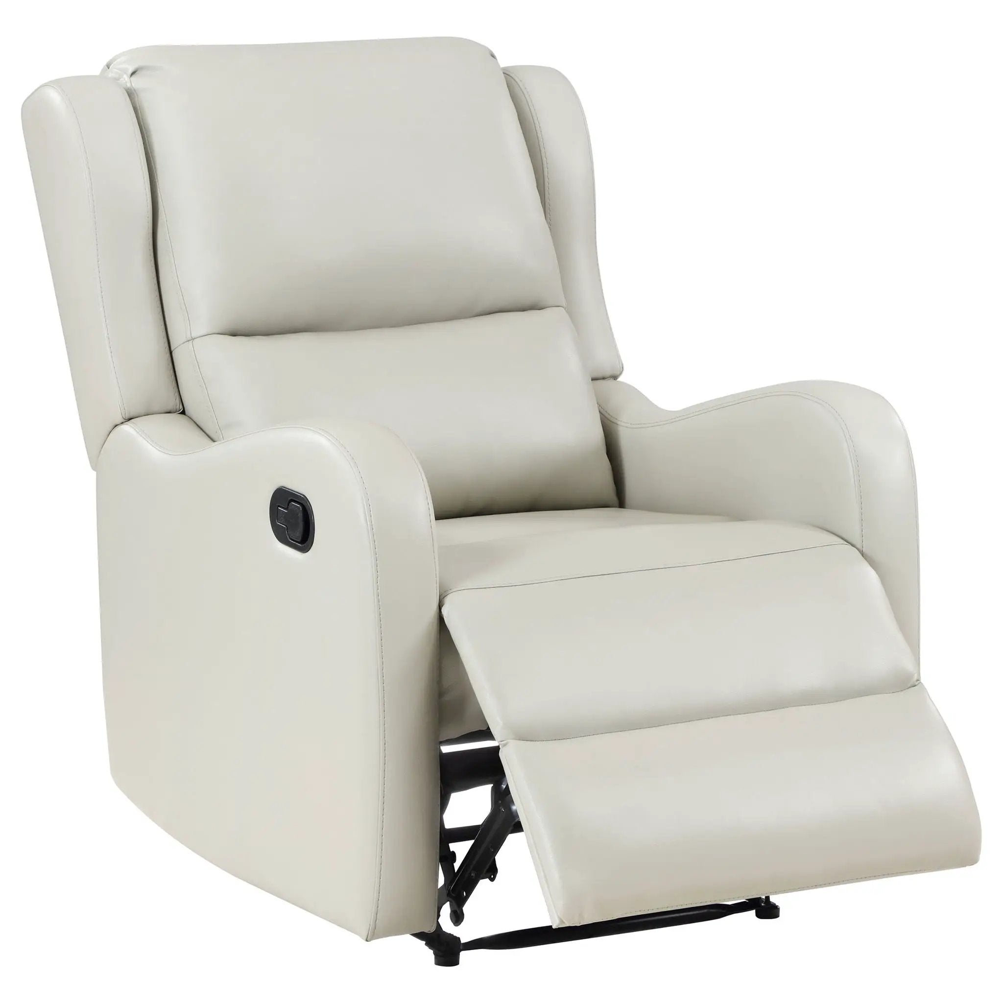 Cortland - Upholstered English Arm Recliner Chair Comfort Enhancing Lounge Chair - Ivory by HouseOfZazla