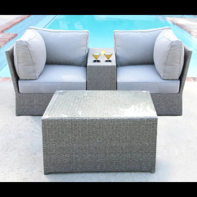 Comfortable Modern Patio Rattan Sectional Set With Cushions by HouseOfZazla