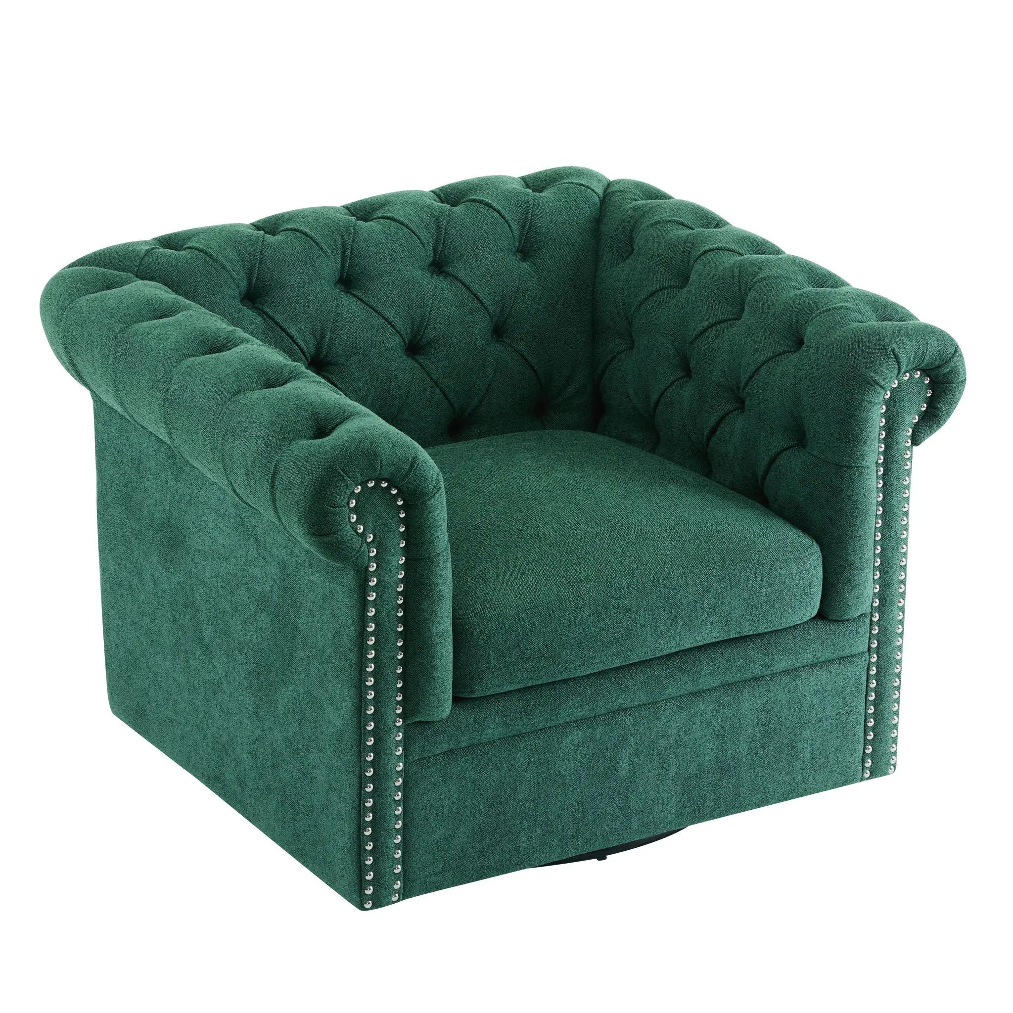 Chesterfield Style Swivel Club Chair With Button Tufted by HouseOfZazla