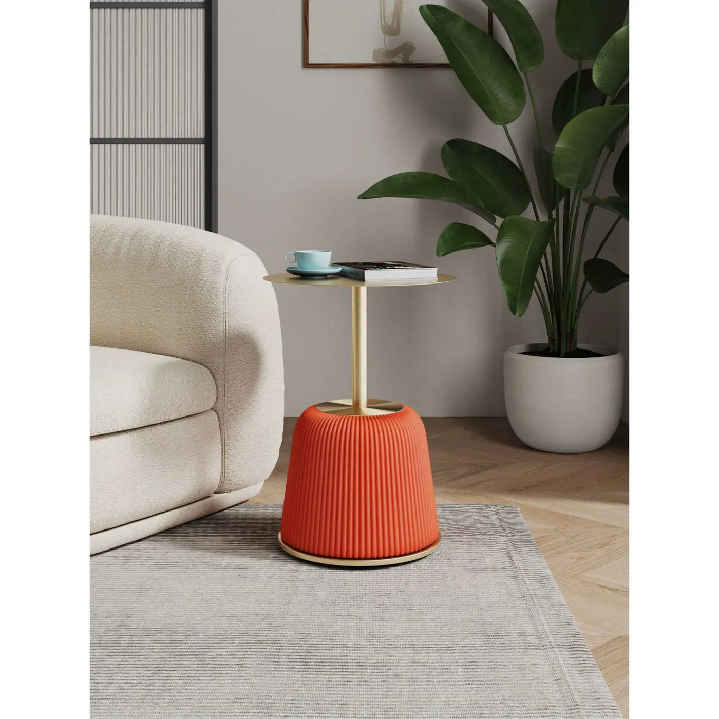 Anderson - Upholstered End Table With Round Top by HouseOfZazla
