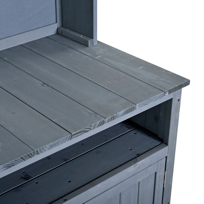 TOPMAX Large Fir Wood Potting Bench with Hutch and Storage by HouseOfZazla