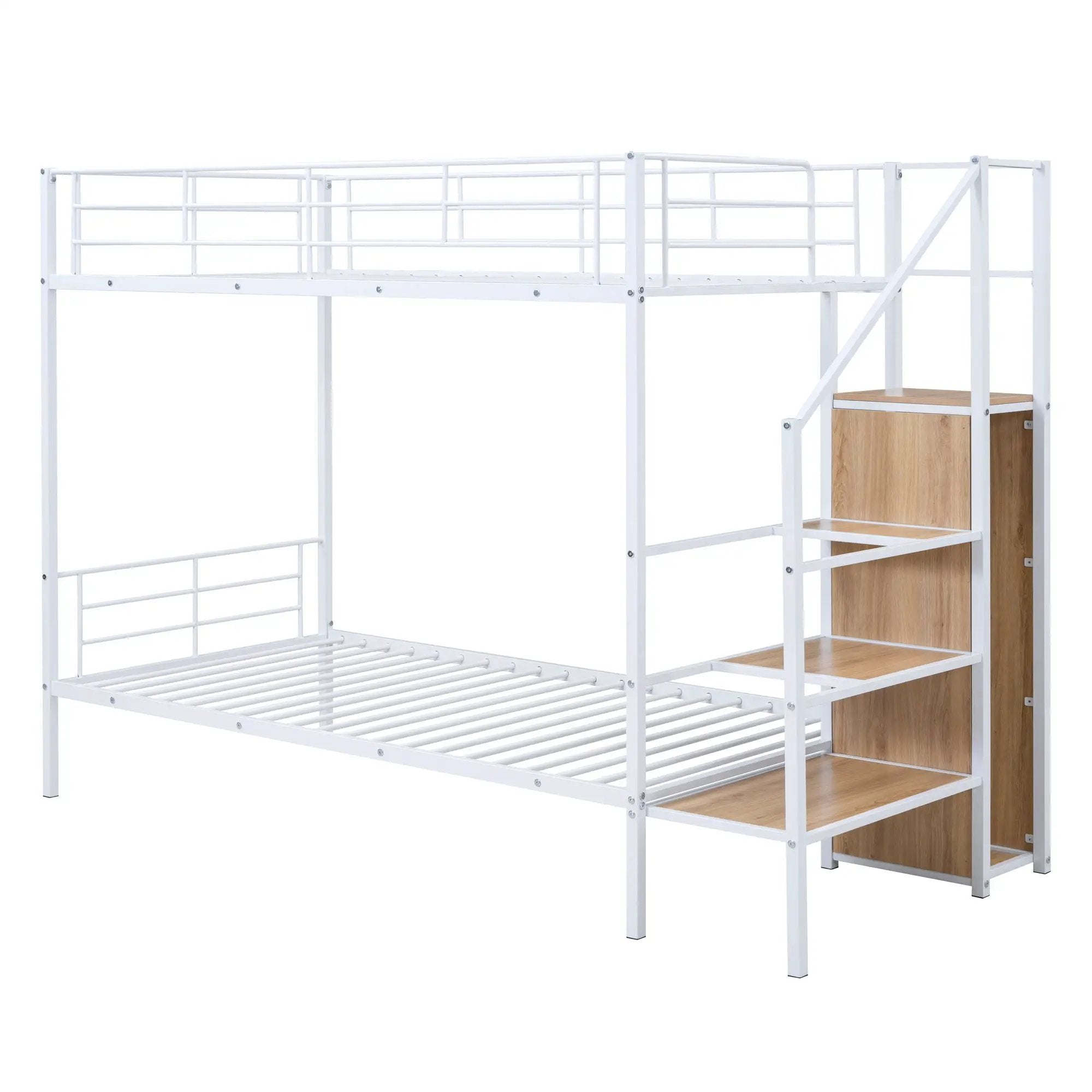 Bunk Bed With Lateral Storage Ladder And Wardrobe by HouseOfZazla