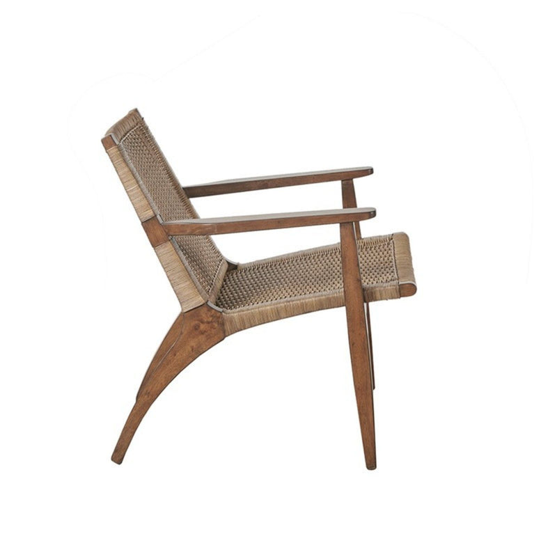 Natural Accent Chair with Solid Mahogany Frame and Rattan Back - Natural, photo 6 of 6