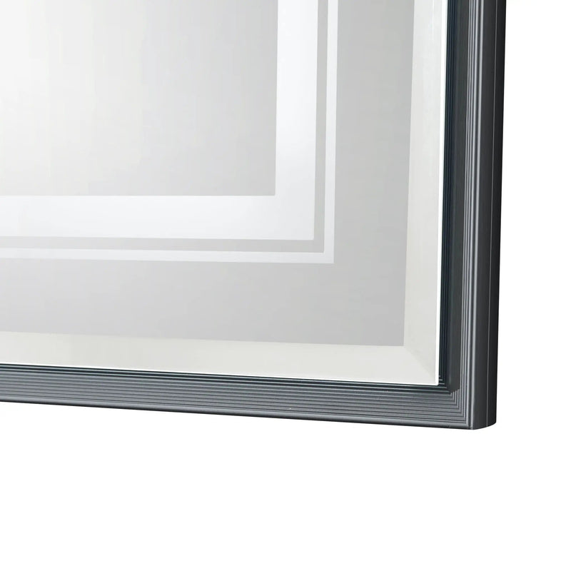 LED Bathroom Beveled Mirror, 3000 - 6000K Gradient Front And Backlit LED Mirror For Bathroom, 3 Colors Dimmable, Ip54 Enhanced Anti Fog by Unique Piece Furniture