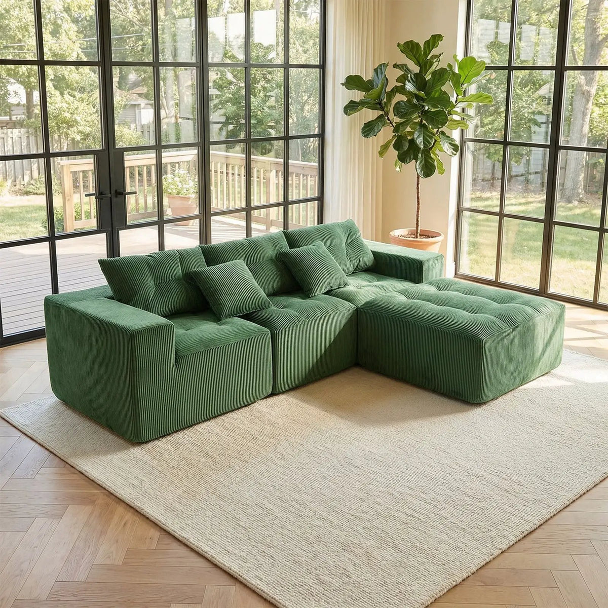 101" L-Shaped Modular Compression Sofa by HouseOfZazla